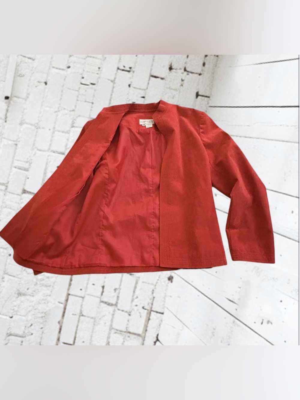 70’s retro Red Ultrasuede jacket with a boho vibe, size M